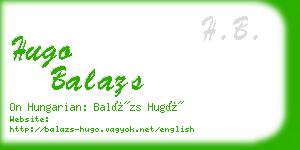 hugo balazs business card